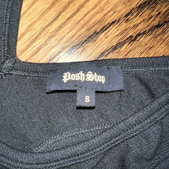 Posh Shop Ribbed Button-Up Bodysuit - Black - Small - Picture 3 of 3